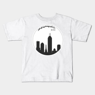 Circular Silhouette of Indianapolis Indiana Skyline Kids T-Shirt